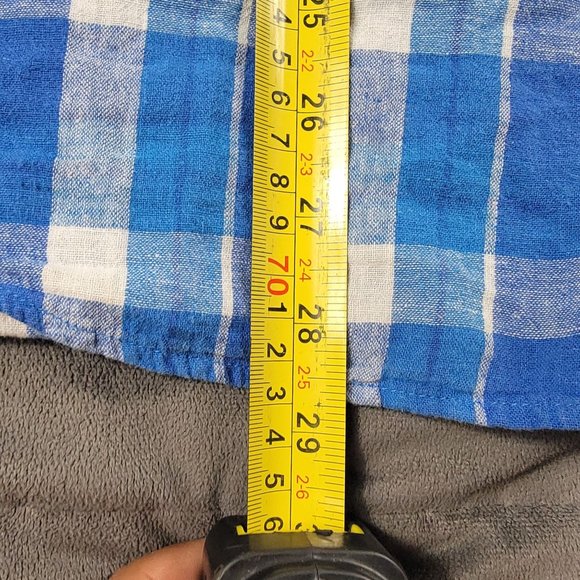 Tommy Hilfiger Mens 2XL Blue Plaid Button Up Shirt Custom Fit Casual Comfort Sho - Picture 10 of 10